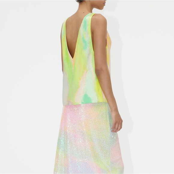 NEW STINE GOYA - Elanor Heavy Satin Top - Fireworks size Small - Picture 2 of 4